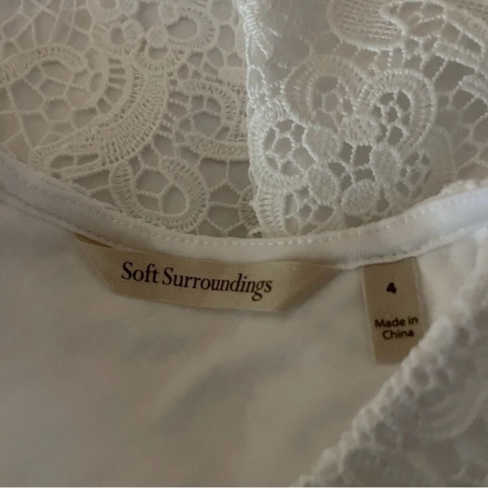 Soft Surroundings White Madelyn Lace Maxi Dress Size 4 - Picture 3 of 5